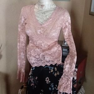 Moda Int. Pink Romantic Lace Top
